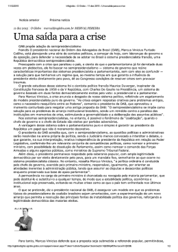 Uma saída para a crise