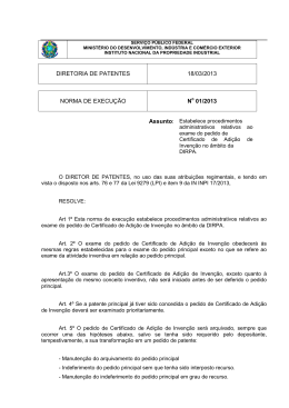 Norma de Execu&ccedil;&atilde;o DIRPA n&ordm; 01/2013