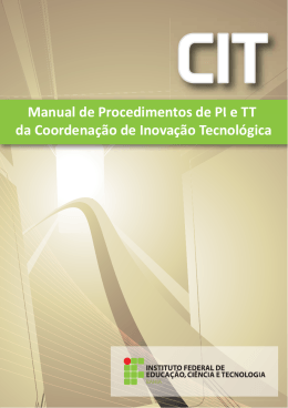 Manual de Procedimentos de PI e TT da - PRPGI