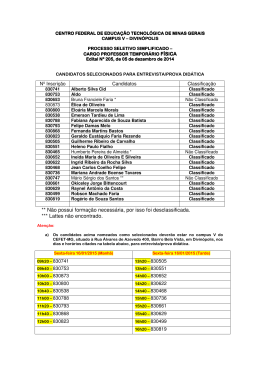 ** N&atilde;o possui forma&ccedil;&atilde;o necess&aacute;ria, por isso foi - CEFET-MG