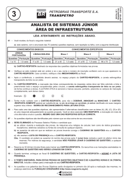 PROVA 3 - ANALISTA DE SISTEMAS J&Uacute;NIOR
