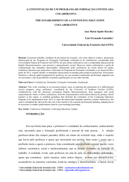 A CONSTITUI&Ccedil;&Atilde;O DE UM PROGRAMA DE FORMA&Ccedil;&Atilde;O