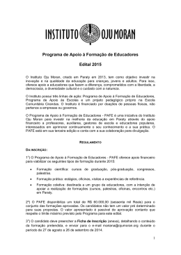 Programa de Forma&ccedil;&atilde;o de Educadores