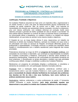 PROGRAMA de FORMAÇÃO CONTÍNUA em CUIDADOS