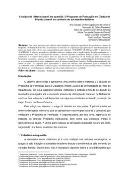 A cidadania infanto-juvenil em quest&atilde;o: O Programa de Forma&ccedil;&atilde;o