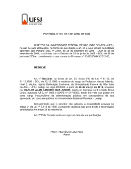 PORTARIA N 331, DE 3 DE ABRIL DE 2012 O REITOR DA
