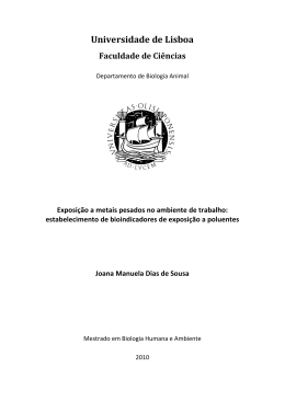 Exposi&ccedil;&atilde;o a metais pesados no ambiente de trabalho