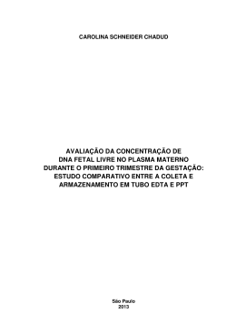 avalia&ccedil;&atilde;o da concentra&ccedil;&atilde;o de dna fetal livre no plasma materno