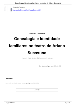 Genealogia e identidade familiares no teatro de Ariano