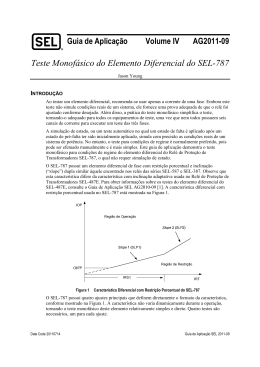 Teste Monofásico do Elemento Diferencial do SEL-787