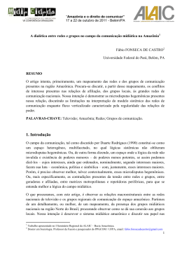 A dial&eacute;tica entre redes e grupos no campo da comunica&ccedil;&atilde;o