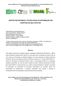 gest&atilde;o em sistemas e tecnologias da informa&ccedil;&atilde;o em hospitais