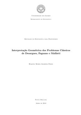 Interpreta&ccedil;&atilde;o geom&eacute;trica dos problemas cl&aacute;ssicos de Desargues