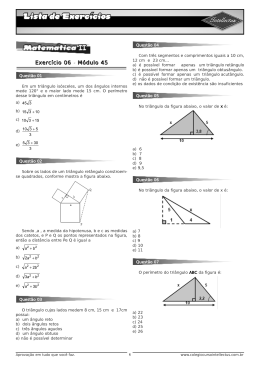 Lista de exercícios 3ºAno_Apostila 01 - Matematica II