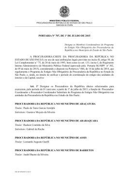 PORTARIA N&ordm; 198/96 - MPF SP - Minist&eacute;rio P&uacute;blico Federal