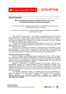 (28.10 Dois pesquisadores-doutores de Minas Gerais concorrem ao
