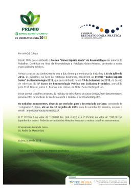 Prémio “Banco Espírito Santo” de Reumatologia 2013