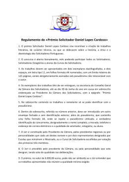 Regulamento do «Prémio Solicitador Daniel Lopes Cardoso»