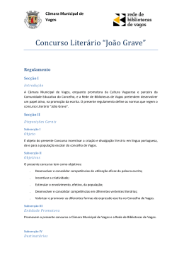 Regulamento Concurso Literário João Grave