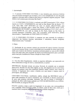 l. Apresenta&ccedil;&atilde;o 1.1. O presente CONCURSO CULTURAL &eacute; uma