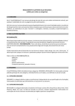 Regulamento Auditions Brasil 2014/15