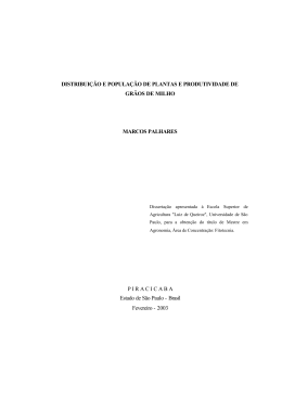 DISTRIBUI&Ccedil;&Atilde;O E POPULA&Ccedil;&Atilde;O DE PLANTAS E PRODUTIVIDADE