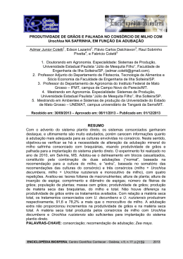 PRODUTIVIDADE DE GR&Atilde;OS E PALHADA NO CONS&Oacute;RCIO DE