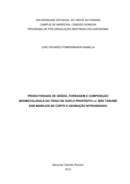 PRODUTIVIDADE DE GR&Atilde;OS, FORRAGEM E