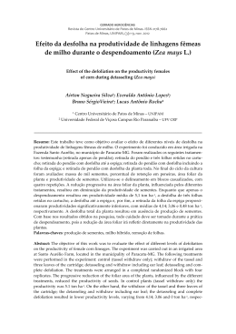 Efeito da desfolha na produtividade de linhagens f&ecirc;meas de milho