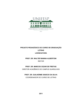 Projeto Pedag&oacute;gico - Licenciatura