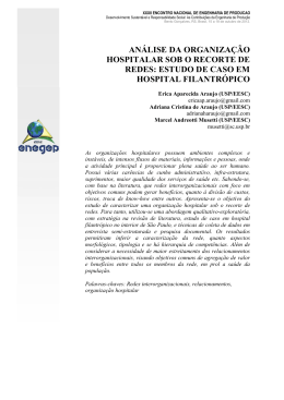 an&aacute;lise da organiza&ccedil;&atilde;o hospitalar sob o recorte de redes