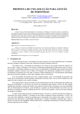 proposta de uma solu&ccedil;&atilde;o para gest&atilde;o de portf&oacute;lio