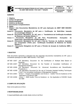 SUM&Aacute;RIO 1 Objetivo 2 Campo de Aplica&ccedil;&atilde;o 3 Responsabilidade 4