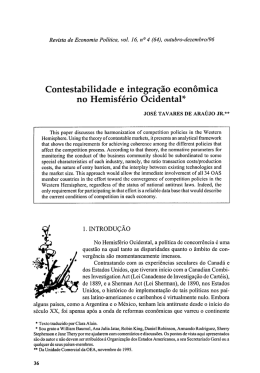 Contestabilidade e integração econômica no Hemisfério Ocidental*