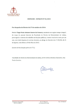 DESPACHO - EXTRATO NE 01/2015 Por despacho do Diretor de