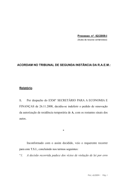 ACORDAM NO TRIBUNAL DE SEGUNDA INST&Acirc;NCIA DA R.A.E.M.