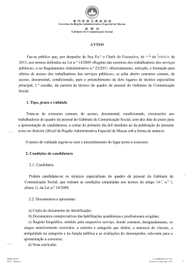 AvISO FaZ-Se p苡blic0 que， por despacho de Sua EX.a () Chefe do