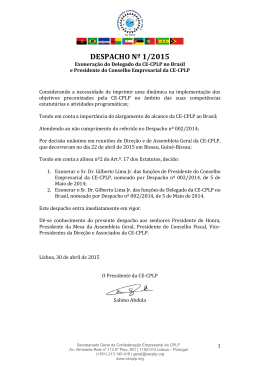 Despacho 01/2015 - Confederação Empresarial da CPLP