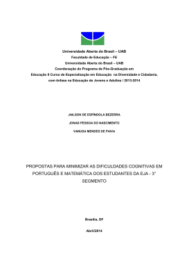 propostas para minimizar as dificuldades cognitivas em