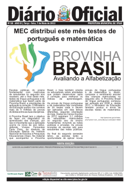 MEC distribui este mês testes de português e matemática