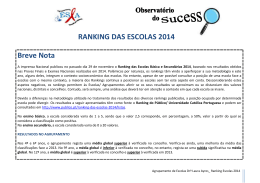 RANKING DAS ESCOLAS 2014 Breve Nota