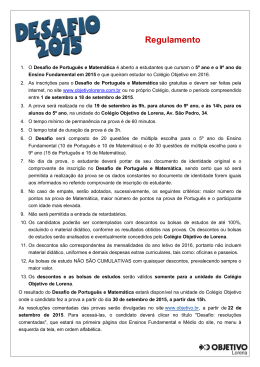 Regulamento - Colégio Objetivo Lorena