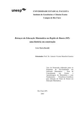 Retra&ccedil;os da Educa&ccedil;&atilde;o Matem&aacute;tica na Regi&atilde;o de Bauru (SP)