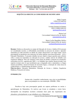 SEQU&Ecirc;NCIAS DID&Aacute;TICAS COMO REDES DE