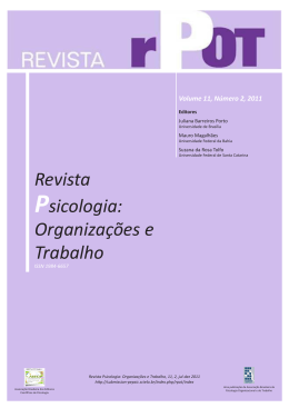 Revista Psicologia: Organiza&ccedil;&otilde;es e Trabalho