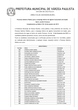 Edital 24 - inscritos Jd. Promeca - Prefeitura Municipal de V&aacute;rzea