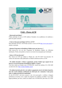 FAQ &ndash; Prova ACM