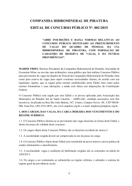 COMPANHIA HIDROMINERAL DE PIRATUBA EDITAL DE