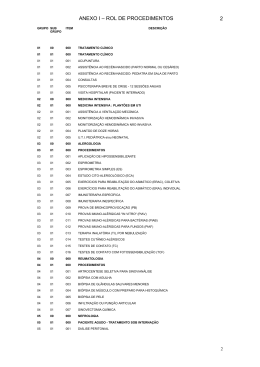 ANEXO I &ndash; ROL DE PROCEDIMENTOS 2
