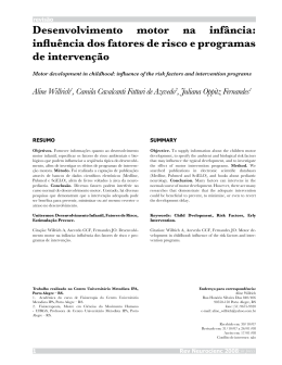 Desenvolvimento motor na inf&acirc;ncia: influ&ecirc;ncia dos fatores de risco e
